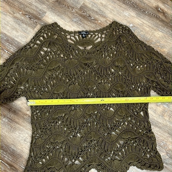 Lisa International Womens Open Loose Knit Sweater Top Brown Festival Boho PL - Picture 11 of 14